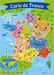 Poster France Cartes De France Murales Des Regions Departements Francais Grandes Affiches
