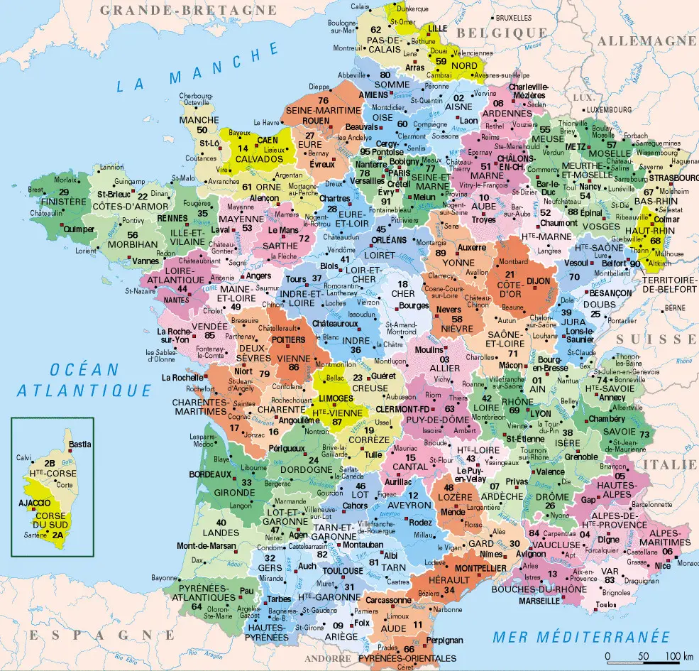 Liste Des Departements Francais Informations Officielles 2021 Carte Deconfinement Vert Rouge Et Numeros Des Departements De France