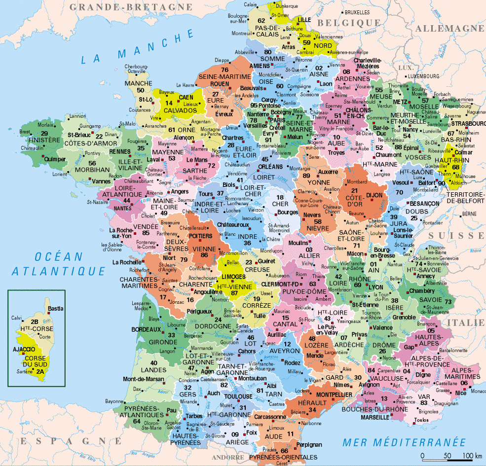 carte départements