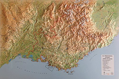 carte en relief de la Côte d'Azur