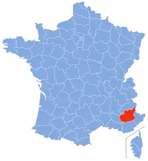 carte de localisation du département des Alpes-de-Haute-Provence en France