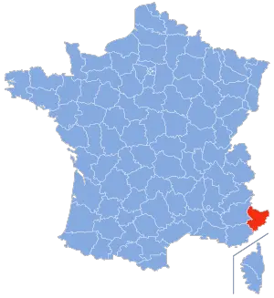 carte de localisation du département des Hautes-Alpes en France