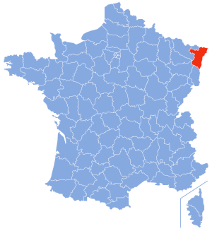 carte de localisation du département du Bas-Rhin en France