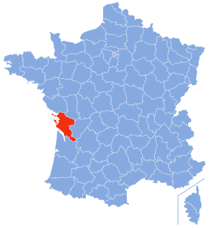 carte de localisation du département de la Charente-Maritime en France