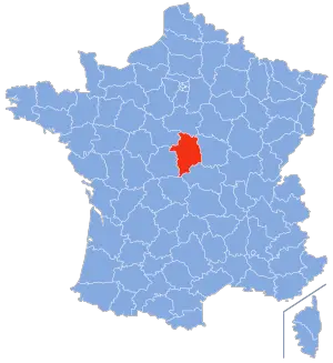 carte de localisation du département du Cher en France