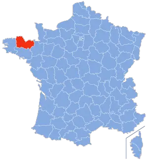 carte de localisation du département des Côtes d'Armor en France