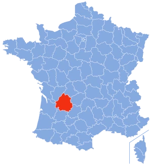 carte de localisation du département de la Dordogne en France