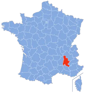 carte de localisation du département de la Drôme en France