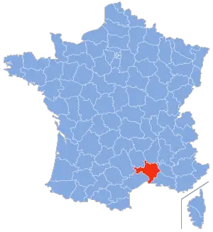carte de localisation du département du Gard en France