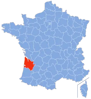 carte de localisation du département de la Gironde en France