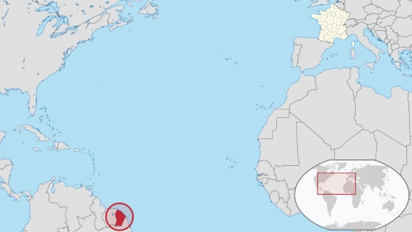 carte de localisation de la Guyane en Amérique du Sud