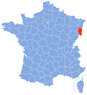 carte de localisation du département du Haut-Rhin en France