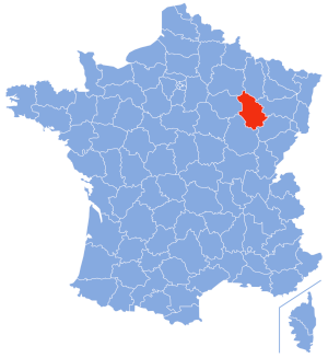 carte de localisation du département de la Haute-Marne en France