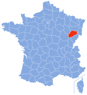 carte de localisation du département de la Haute-Saône en France