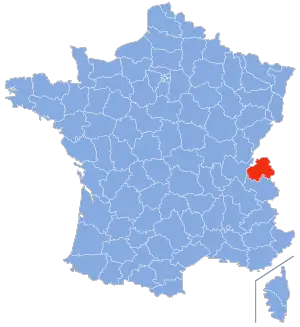 carte de localisation du département de la Haute-Savoie en France