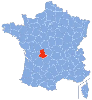 carte de localisation du département de la Haute-Vienne en France