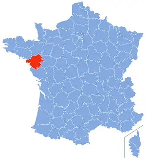 carte de localisation du département de la Loire-Atlantique en France