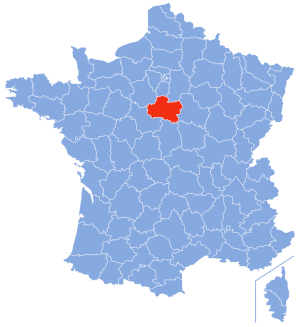 carte de localisation du département du Loiret en France