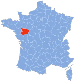 carte de localisation du département du Maine-et-Loire en France