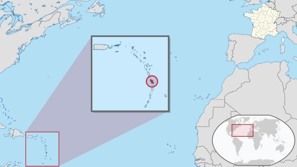 carte de localisation de la Martinique dans la mer des Caraïbes