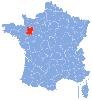 carte de localisation du département de la Mayenne en France