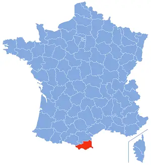 carte de localisation du département des Pyrénées-Orientales en France
