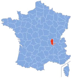 carte de localisation du département du rhône en France