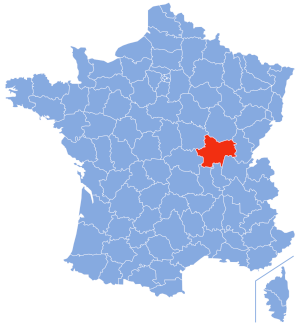 carte de localisation du département de la Saône-et-Loire en France