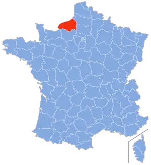 carte de localisation du département de la Seine Maritime en France