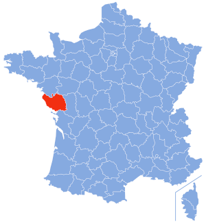 carte de localisation du département de la Vendée en France