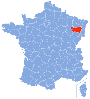 carte de localisation du département des Vosges en France