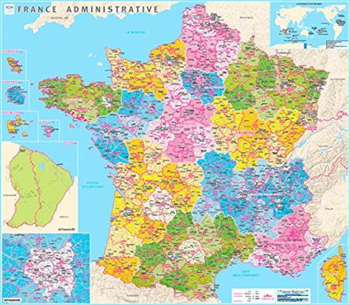 poster carte de France administrative