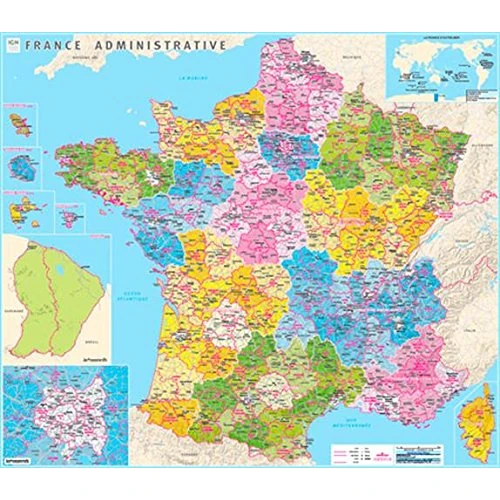 Carte De France À Gratter -70X42Cm - Poster À Gratter Les Régions &  Départements