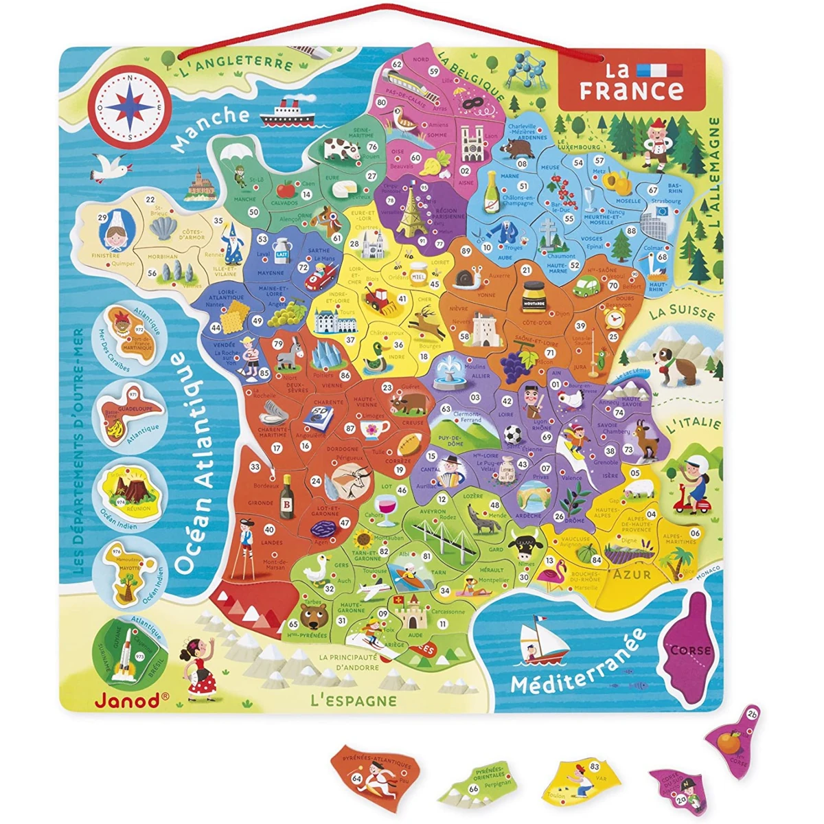 carte de france puzzle en bois pour enfant