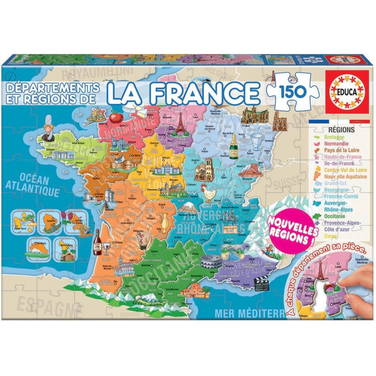 carte de france puzzle en bois pour enfant