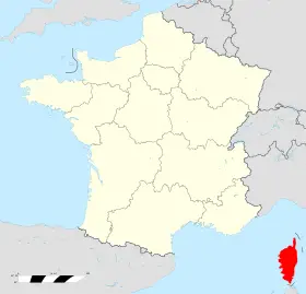 carte de localisation de la région corse sur le territoire francais