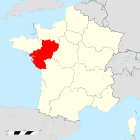 carte de localisation de la région pays de la loire sur le territoire francais